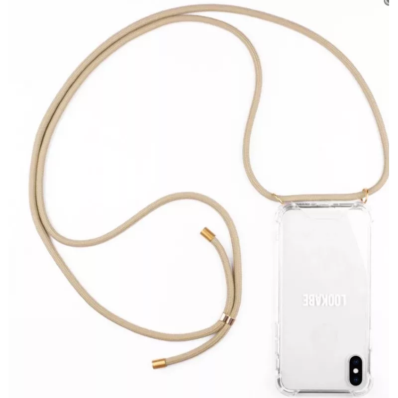 Dėklas ant kaklo iPhone Xs Max Lookabe auksinė matinė apdaila