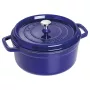 Staub 24 cm apvali ketaus puodas tamsiai mėlynas
