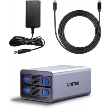 Išorinis SATA HDD/SSD korpusas Unitek S1308A01-EU, skirtas 2,5 colio ir 3,5 colio diskams, iki 40 TB