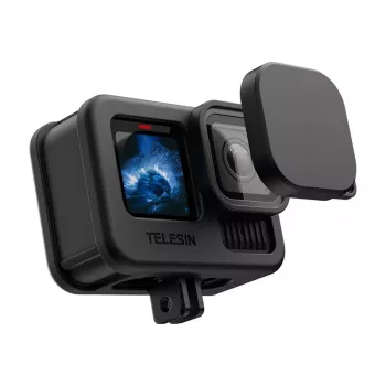 Apsauginis silikoninis dėklas ir objektyvo dangtelis GoPro Hero 13 Black, Telesin SB9509