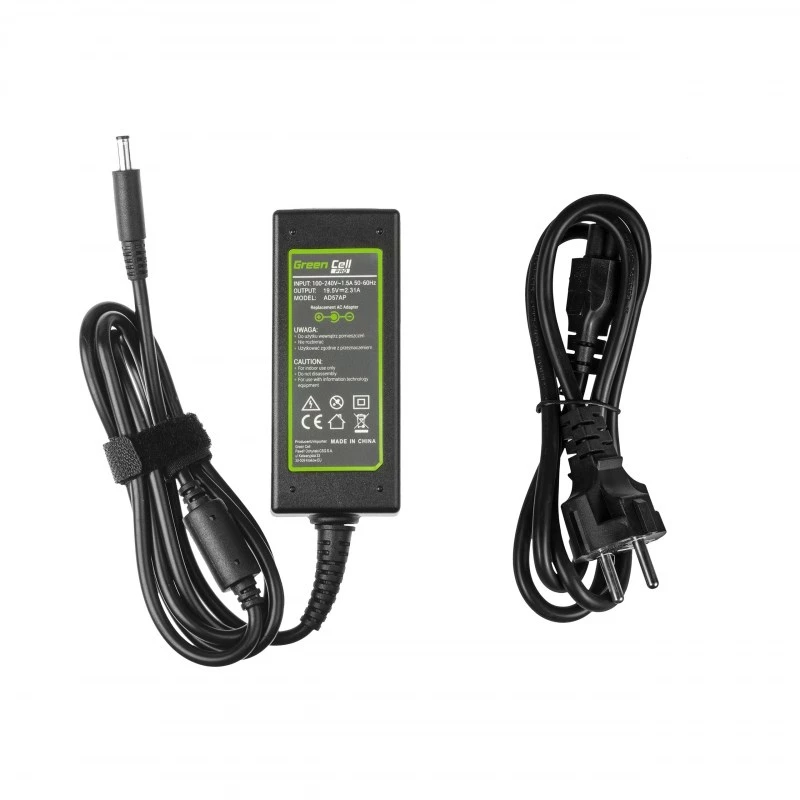 Maitinimo adapteris Green Cell AD57AP 45W 19,5V 2,31A, skirtas Dell nešiojamiesiems kompiuteriams, vidaus naudojimui, juodas