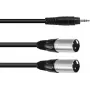 Audio adapterinis kabelis Omnitronic 1x 3,5 mm TRS į 2x 3 kontaktų XLR, 1,5 m (30225158)