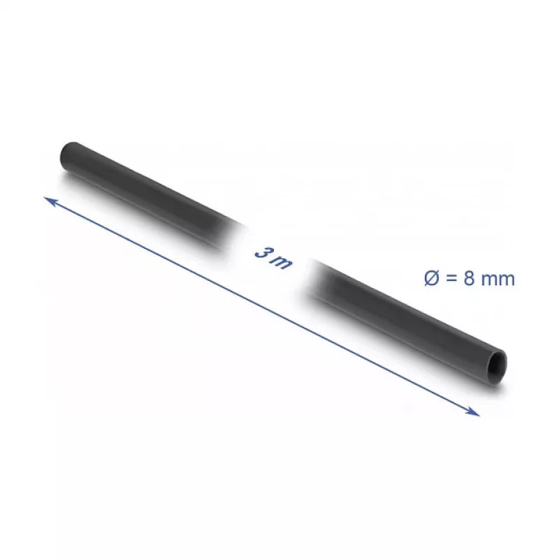 DeLOCK PVC izoliacinė įvorė 3 m x 8 mm juoda