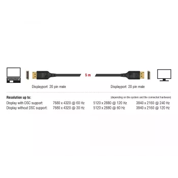 DisplayPort kabelis DeLOCK 85658 1 m Juoda
