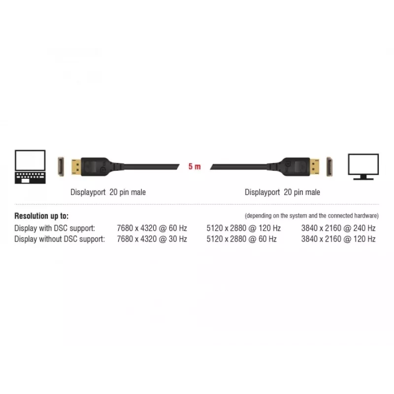 DisplayPort kabelis DeLOCK 85658 1 m Juoda
