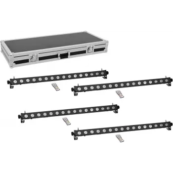 Apšvietimo įranga EUROLITE PIX-16 QCL 4x LED šviesos juosta su transportavimo dėklu