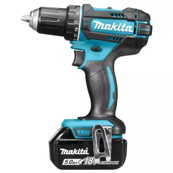 Maitinis akumuliatorinis gręžtuvas-suktuvas Makita, 18V, 2x 5,0 Ah Li-ion, 62/36 Nm, 1,7 kg, LED