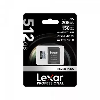 „Lexar“ 512GB UHS-I microSDXC SILVER PLUS atminties kortelė