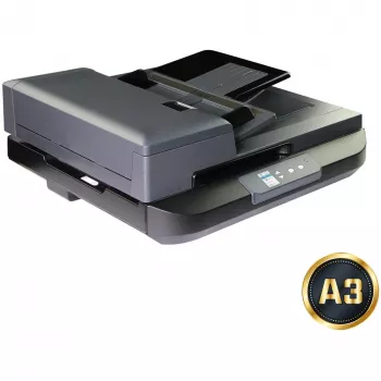 Plokščiasis ir automatinio padavimo skaitytuvas Avision AD5800 — 1200 x 1200 DPI, A4, 100 lapų ADF, dvipusis, LCD, baltas