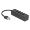 USB šakotuvas DeLOCK 64334 Type-A 480 Mbit/s Juodas