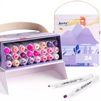 Dvipusiai žymekliai Arrtx LC302239 – 24 spalvos, violetinių atspalvių rinkinys