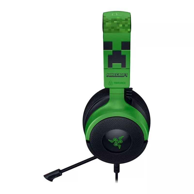 Laidinis žaidimų ausinių komplektas Razer Kraken V4 X — supra-aurinės, 20–20000 Hz, 1,8 m kabelis, 310 g, juoda/žalia