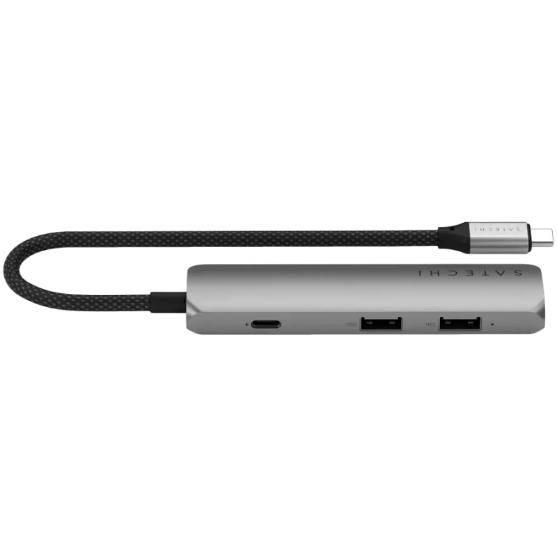 Satechi ST-P4SM USB-C 4-in-1 plonas multiport adapteris, pilka