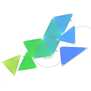 Nanoleaf NL47-0002TW-9PK trikampiai LED skydeliai – 9 vnt., RGB, montuojami ant sienos, AC maitinimas, balti