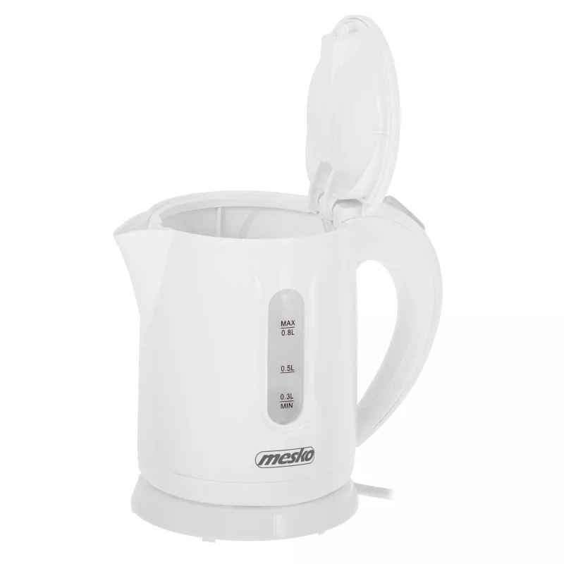 Mesko virdulys MS 1376 | Elektrinis | 850 W | 0,8 L | Plastikinis | 360° sukamas pagrindas | Baltas
