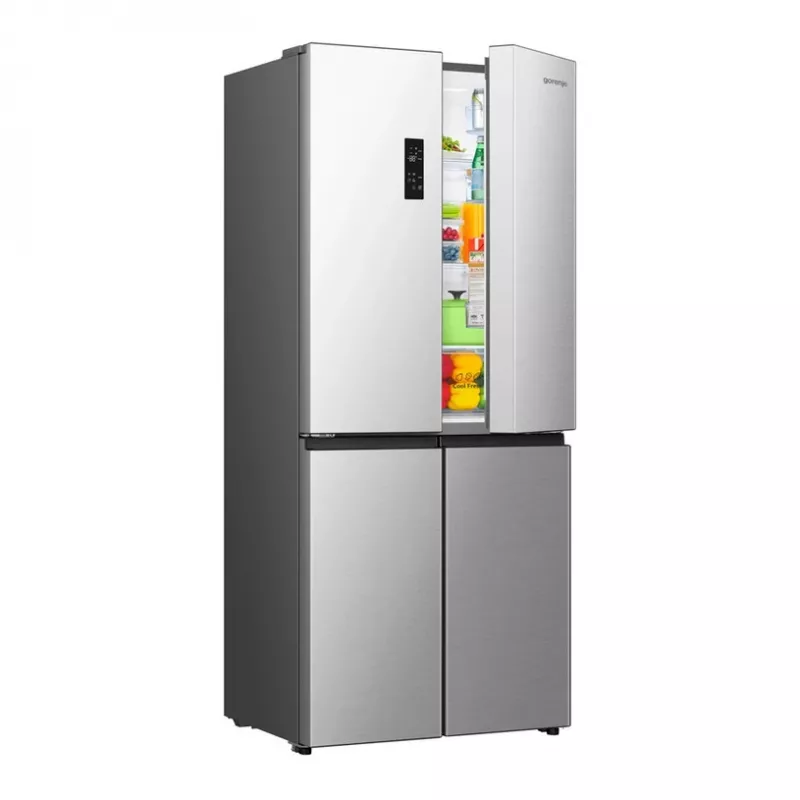Gorenje HZSF46962 NRM819E61X G600 šaldytuvas su šaldikliu, pilka spalva, plienas, stiklas, 460 L, SN-N, C