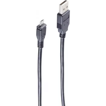 USB laidas ShiverPeaks BS14-11045, USB A – Micro-USB B, 3 m, juodas