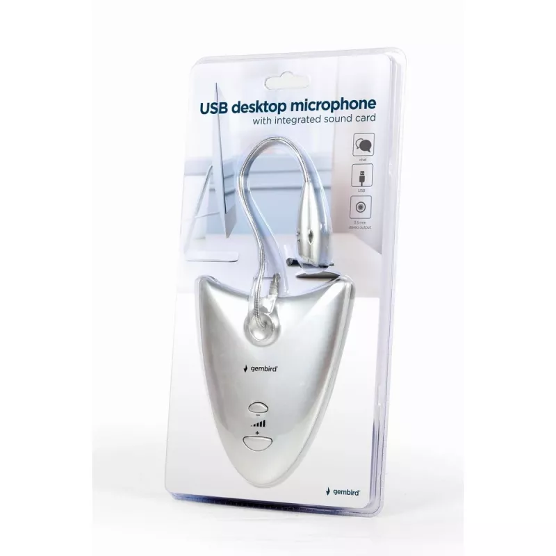 Gembird MIC-DU-01 sidabrinis mikrofonas