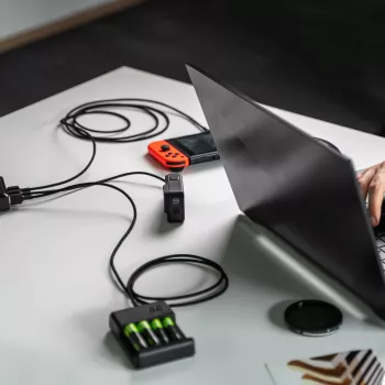 USB-C kabelių rinkinys Green Cell GC Ray — USB A į USB C 3 ilgiai (30 cm, 120 cm, 200 cm), USB PD, 480 Mbps, 2,4 A, juoda