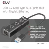 USB šakotuvas CLUB3D USB 3.2 Gen1 Type-A 3 prievadai su Gigabit Ethernet