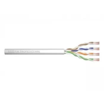 Tinklo kabelis Digitus CAT 6A U/UTP vytos poros sujungimo laidas neapdorotas 100m Pilka