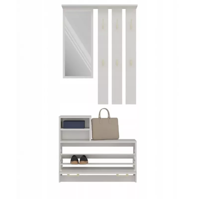Spintelė batams VERA Cashmere GS1 1800×850×240 mm, su veidrodžiu, 1 lentyna, 6 kabliukais