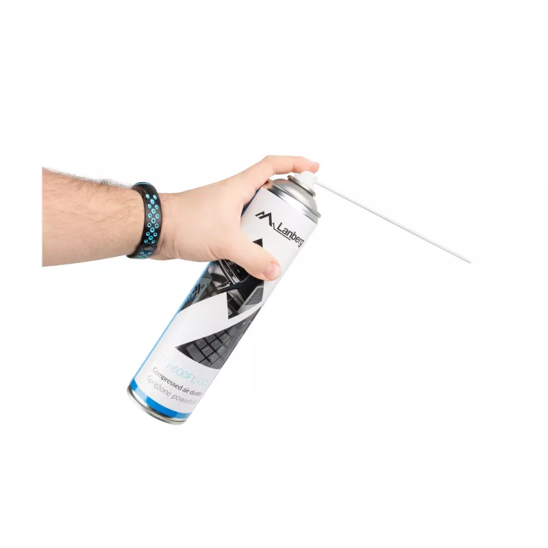 Suspausto oro valiklis LANBERG CG-600FL-001 – 600 ml, kompiuterių valymui, juoda/mėlyna/balta