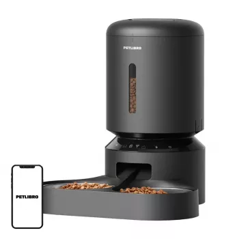 Automatinis ėdalo dalytuvas augintiniams Aptel Granary PL-AF103-36B, 5 L, du dubenėliai, Wi‑Fi, juodas