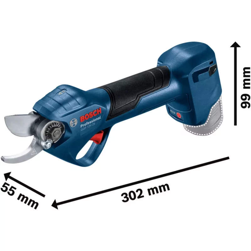 Akumuliatorinės sodo žirklės GGP 12V-25 Professional solo, 12 V (mėlyna/juoda, be akumuliatoriaus ir įkroviklio)
