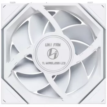 Lian Li UNI FAN TL Wireless LCD 120 White – 120 mm PWM ventiliatorius su belaidžiu LCD valdikliu