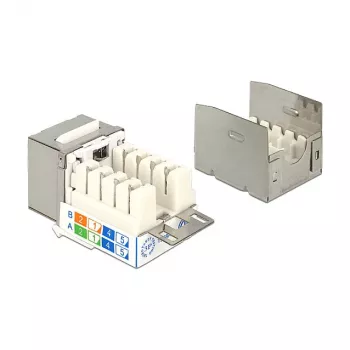 Keystone modulis DELOCK 86404 RJ-45 sidabrinis, 38,5×22,3×17,3 mm