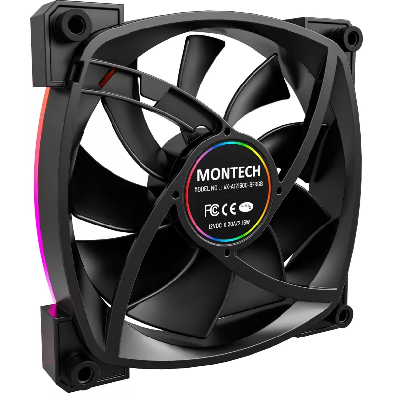MONTECH AX120 120mm ARGB 3 vnt. korpuso ventiliatoriai - juodi