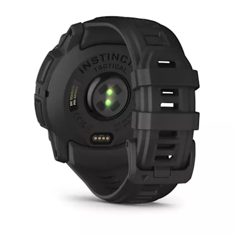 Išmanusis laikrodis GARMIN Instinct 3 – 45 mm, 3,05 cm (1,2 colio) AMOLED 390×390 liečiamas ekranas, 4 GB, GPS, silikoninis dirželis juodas, 53 g