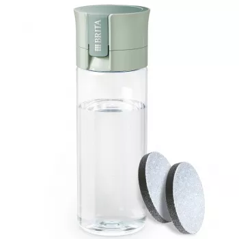 Vandens butelis daugkartinis BRITA Fill&Go Vital 600 ml su integruotu MicroDisc filtru, Žalias