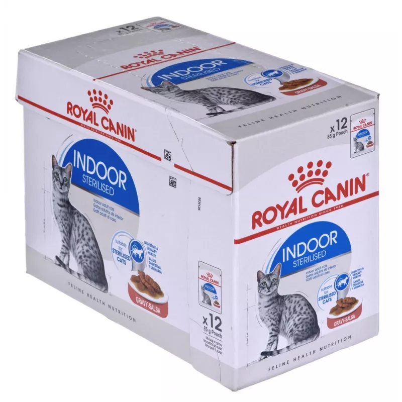 Šlapias ėdalas katėms Royal Canin Indoor Sterilized 12 x 85 g – paukštiena, suaugusioms sterilizuotoms patalpų katėms