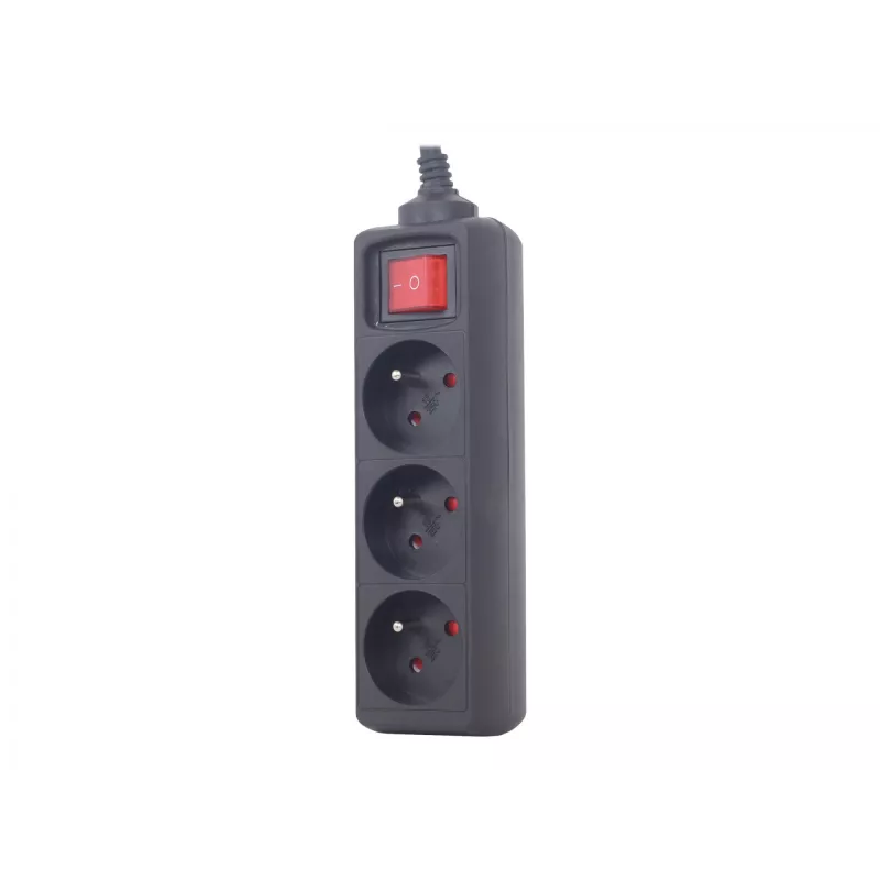 Gembird EG-PSU3F-01 apsauginis filtras nuo viršįtampių, juodas, 3 AC lizdai, 230 V, 0.6 m