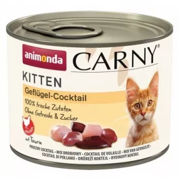 Šlapias kačių ėdalas kačiukams animonda Carny Poultry Cocktail Kitten (vištiena, antis, kalakutiena) 200 g skardinė