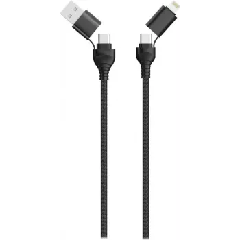 USB laidas 2GO 797369 1,2 m USB A/USB C USB C/Lightning juodas
