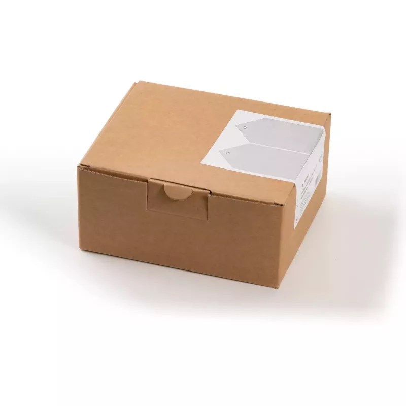 HERMA 6070 siuntų etiketės 80x150 mm su plastikine akute ir užlenktu kampu