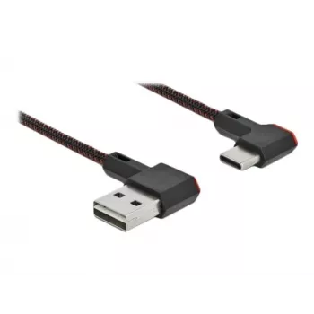 USB kabelis DeLOCK EASY-USB 2.0 Type-A vyriškas į Type-C vyrišką 0,5 m juodas