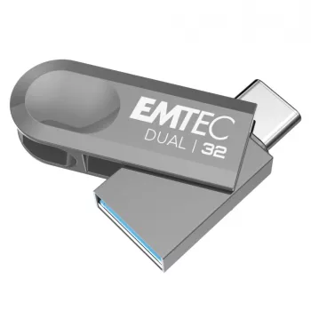 USB atmintukas Emtec D280 32 GB USB Type-A / USB Type-C sidabrinis