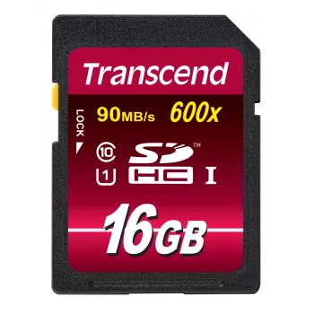 Flash atminties kortelė Transcend 16 GB SDHC Class 10 UHS-I 600x TS16GSDHC10U1