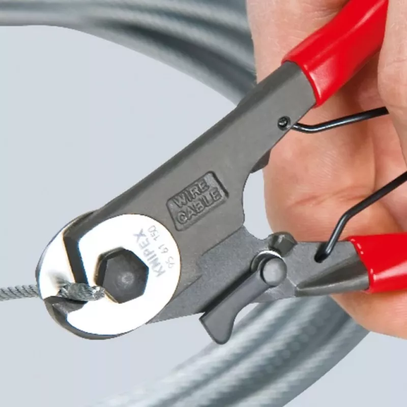 Knipex 95 61 150 kabelių presavimo replės, juoda, raudona, sidabrinė