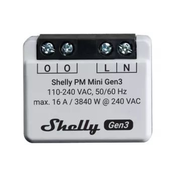 Išmanusis jungiklis Shelly PM Mini Gen3 1P belaidis 110-240V