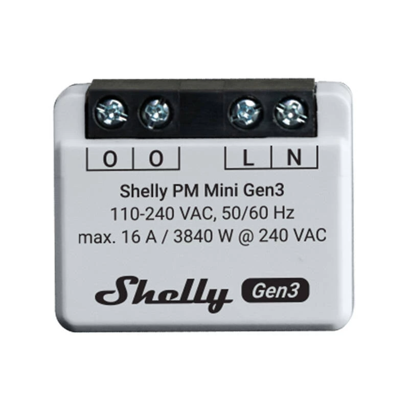 Shelly PM Mini Gen3 elektros suvartojimo matuoklis (2 vnt.)