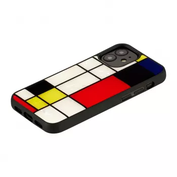 Apsauginis dėklas iKins Apple iPhone 12 mini – juodas Mondrian dizainas