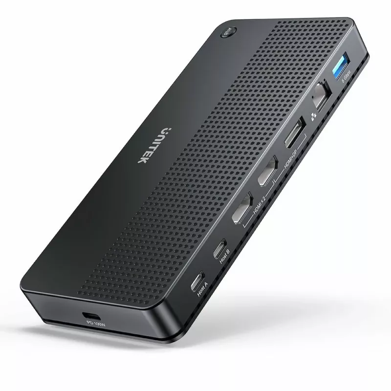 UNITEK D1103A01 USB4 dokų stotelė juoda, 100W Power Delivery