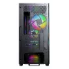 Montech X5M (B) „Micro Tower“ kompiuterio korpusas – Micro-ATX/Mini-ITX, 3×120 mm priekyje, 1×120 mm gale, palaiko ATX maitinimo šaltinį, 2×3,5 colio + 4×2,5 colio, juodas