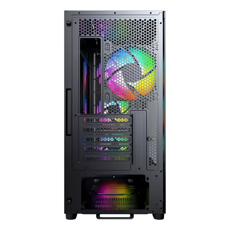 Montech X5M (B) „Micro Tower“ kompiuterio korpusas – Micro-ATX/Mini-ITX, 3×120 mm priekyje, 1×120 mm gale, palaiko ATX maitinimo šaltinį, 2×3,5 colio + 4×2,5 colio, juodas