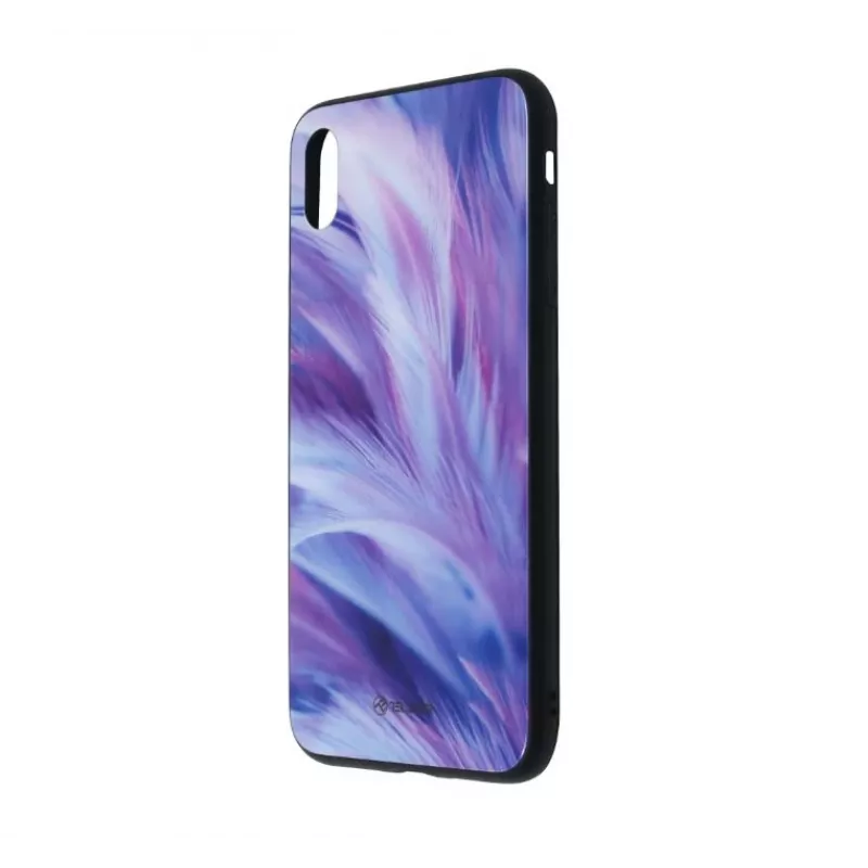 Telefono dėklas Tellur Cover Glass Print, iPhone XS Max — spausdintas stiklinis galinis apsauginis dėklas